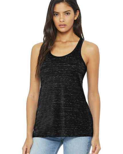 BELLA+CANVAS  Women's Flowy Racerback Tank. BC8800 - Black Marble