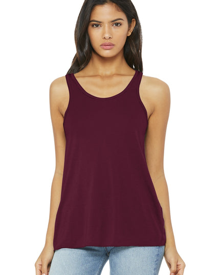 BELLA+CANVAS  Women's Flowy Racerback Tank. BC8800 - Maroon