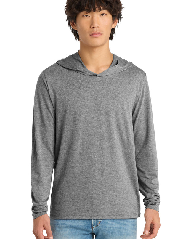 District Perfect Tri Long Sleeve Hoodie. DM139 - Grey Frost