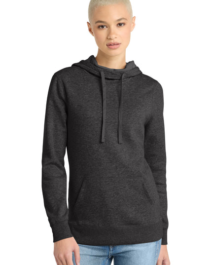 District  Women's Lightweight Fleece Hoodie. DM493 - Heathered Black