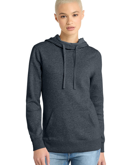 District  Women's Lightweight Fleece Hoodie. DM493 - Heathered Navy