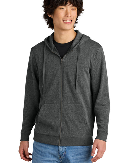 District Perfect Tri Fleece Full-Zip Hoodie DT1302 - Heathered Charcoal