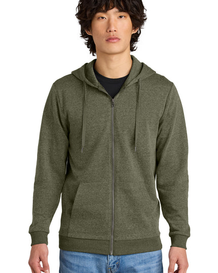 District Perfect Tri Fleece Full-Zip Hoodie DT1302 - Military Green Frost