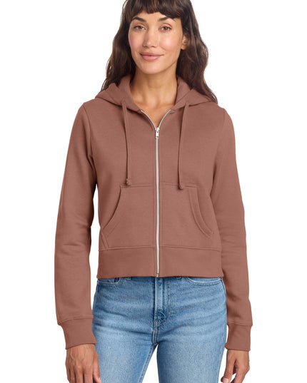 District Women's V.I.T. Fleece Full-Zip Hoodie DT6103 - Desert Rose