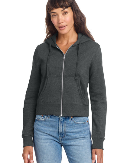 District Women's V.I.T. Fleece Full-Zip Hoodie DT6103 - Heathered Charcoal