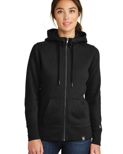 New Era  Women's French Terry Full-Zip Hoodie. LNEA502 - Black