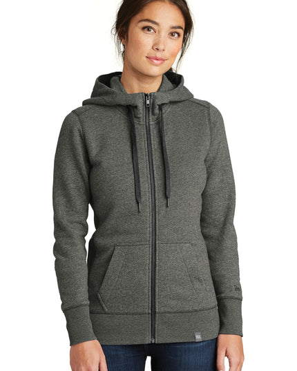 New Era  Women's French Terry Full-Zip Hoodie. LNEA502 - Black Twist