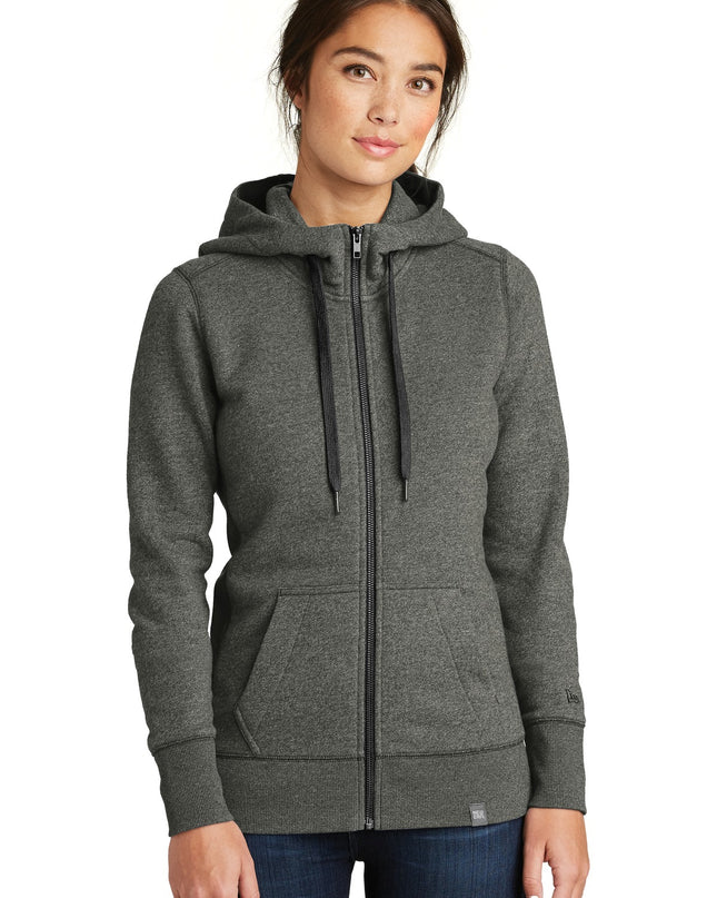 New Era  Women's French Terry Full-Zip Hoodie. LNEA502 - Black Twist