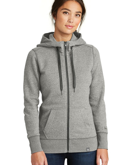 New Era  Women's French Terry Full-Zip Hoodie. LNEA502 - Light Graphite Twist