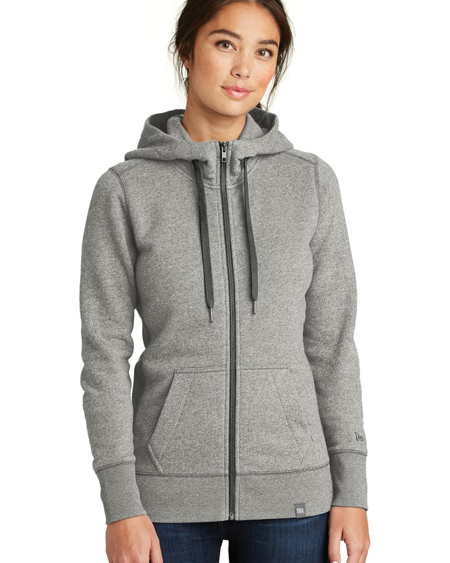 New Era  Women's French Terry Full-Zip Hoodie. LNEA502 - Light Graphite Twist