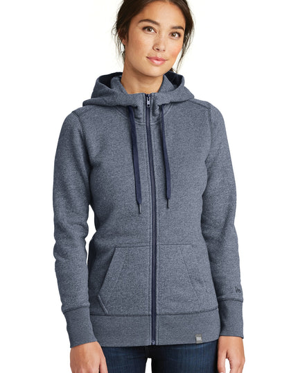New Era  Women's French Terry Full-Zip Hoodie. LNEA502 - True Navy Twist