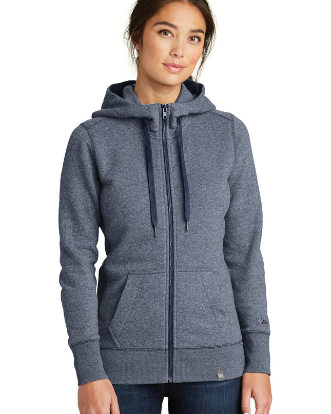 New Era  Women's French Terry Full-Zip Hoodie. LNEA502 - True Navy Twist