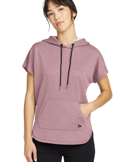 New Era  Women's Performance Terry Short Sleeve Hoodie LNEA533 - Dusty Mauve Heather