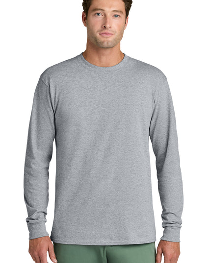 Port & Co Long Sleeve Core Cotton Tee. PC54LS - Athletic Heather