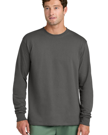 Port & Co Long Sleeve Core Cotton Tee. PC54LS - Charcoal