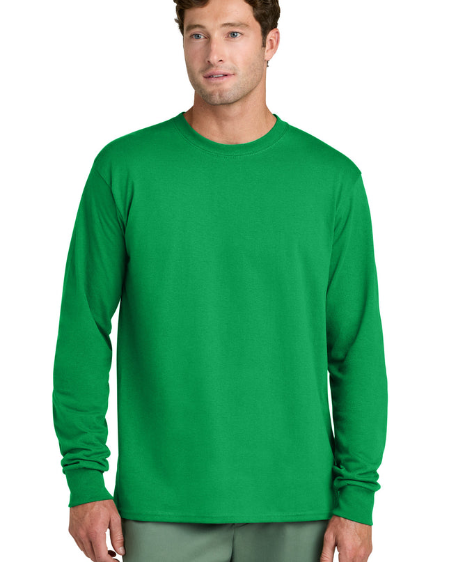 Port & Co Long Sleeve Core Cotton Tee. PC54LS - Clover Green
