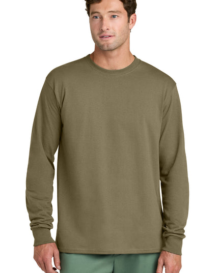 Port & Co Long Sleeve Core Cotton Tee. PC54LS - Coyote Brown