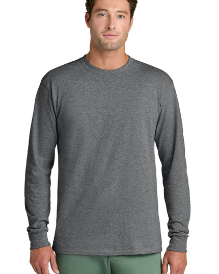 Port & Co Long Sleeve Core Cotton Tee. PC54LS - Graphite Heather