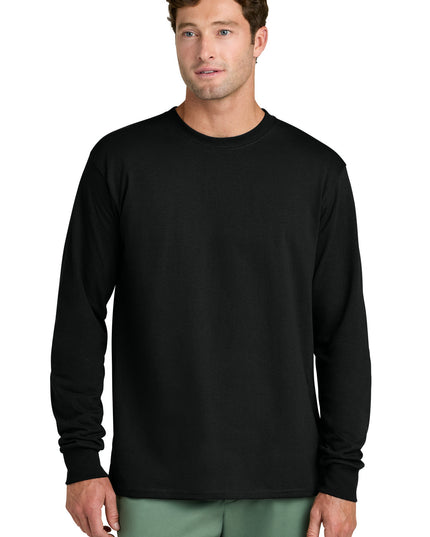 Port & Co Long Sleeve Core Cotton Tee. PC54LS - Jet Black