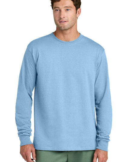 Port & Co Long Sleeve Core Cotton Tee. PC54LS - Light Blue