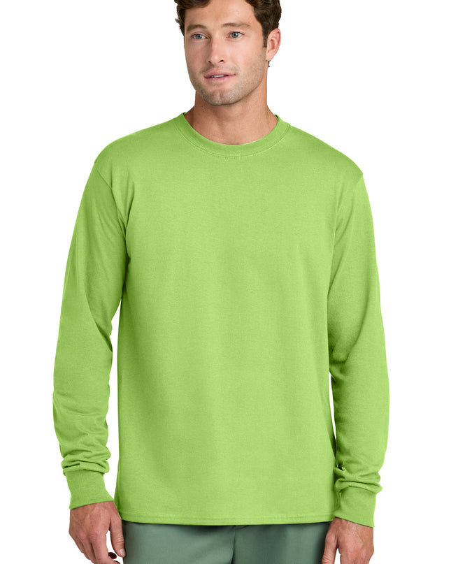 Port & Co Long Sleeve Core Cotton Tee. PC54LS - Lime