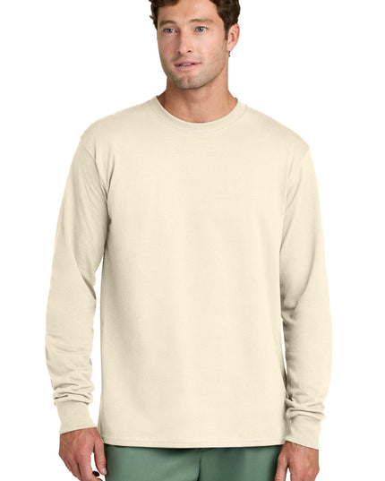 Port & Co Long Sleeve Core Cotton Tee. PC54LS - Natural