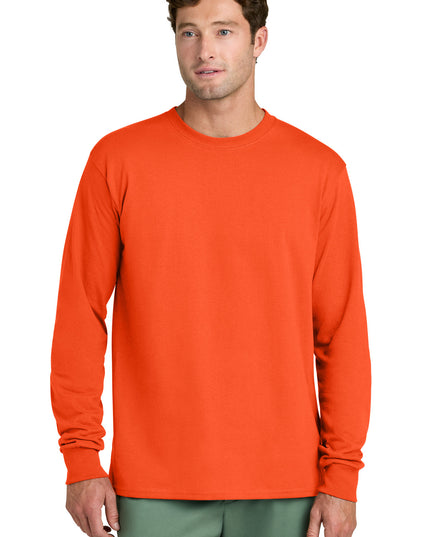 Port & Co Long Sleeve Core Cotton Tee. PC54LS - Orange