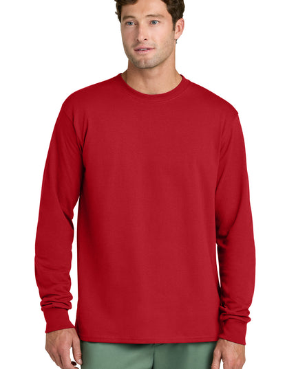 Port & Co Long Sleeve Core Cotton Tee. PC54LS - Red