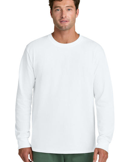 Port & Co Long Sleeve Core Cotton Tee. PC54LS - White