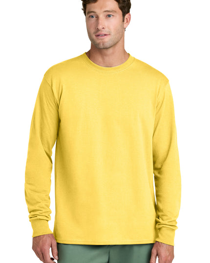 Port & Co Long Sleeve Core Cotton Tee. PC54LS - Yellow