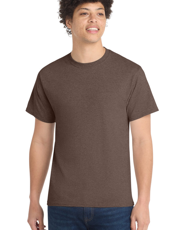 Port & Co Core Cotton Tee. PC54 - Heather Dark Chocolate Brown