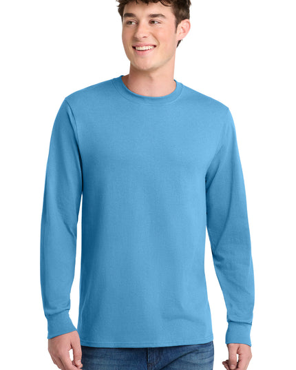 Port & Co Long Sleeve Core Blend Tee. PC55LS - Aquatic Blue
