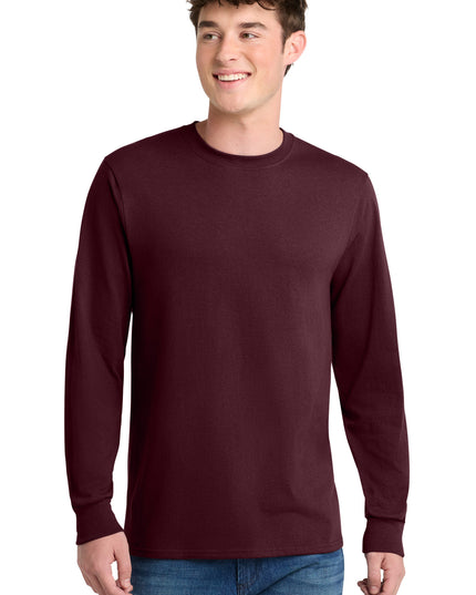 Port & Co Long Sleeve Core Blend Tee. PC55LS - Athletic Maroon