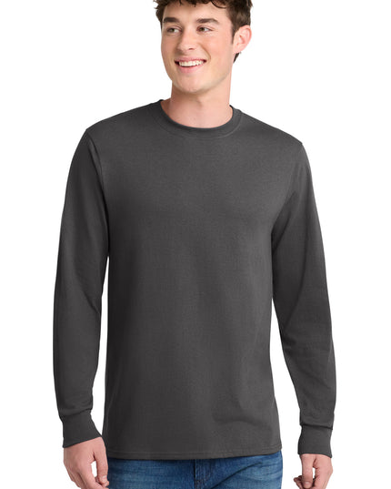 Port & Co Long Sleeve Core Blend Tee. PC55LS - Charcoal