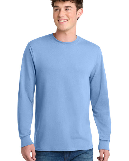 Port & Co Long Sleeve Core Blend Tee. PC55LS - Light Blue