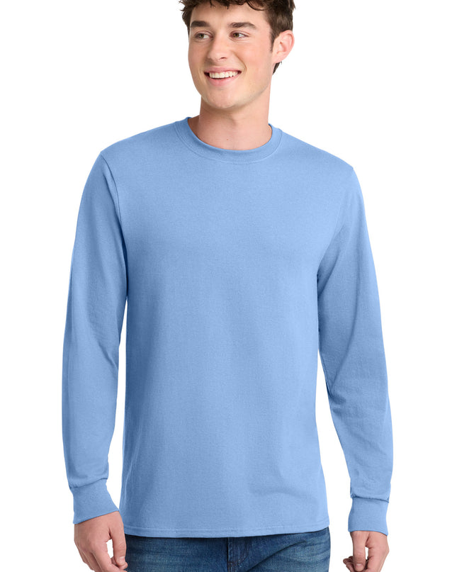 Port & Co Long Sleeve Core Blend Tee. PC55LS - Light Blue
