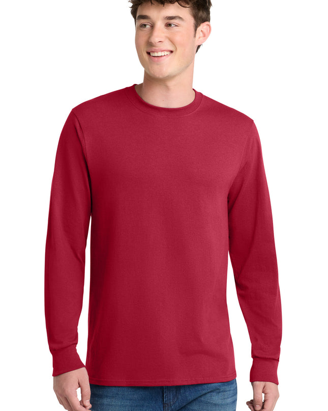 Port & Co Long Sleeve Core Blend Tee. PC55LS - Red