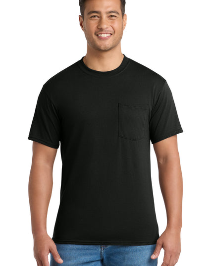 Port & Co Core Blend Pocket Tee. PC55P - Jet Black