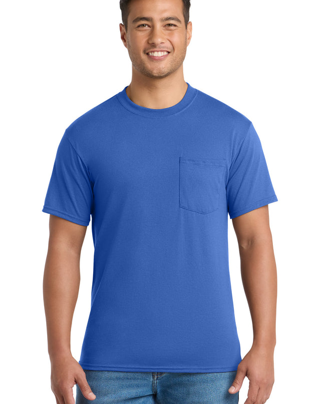 Port & Co Core Blend Pocket Tee. PC55P - Royal