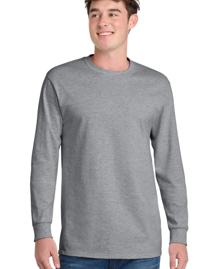 Port & Co Long Sleeve Essential Tee. PC61LS - Athletic Heather