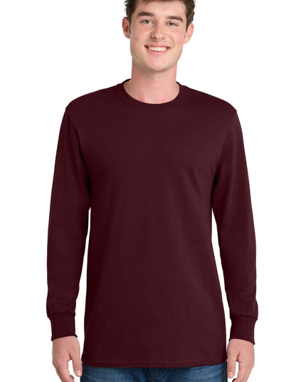 Port & Co Long Sleeve Essential Tee. PC61LS - Athletic Maroon