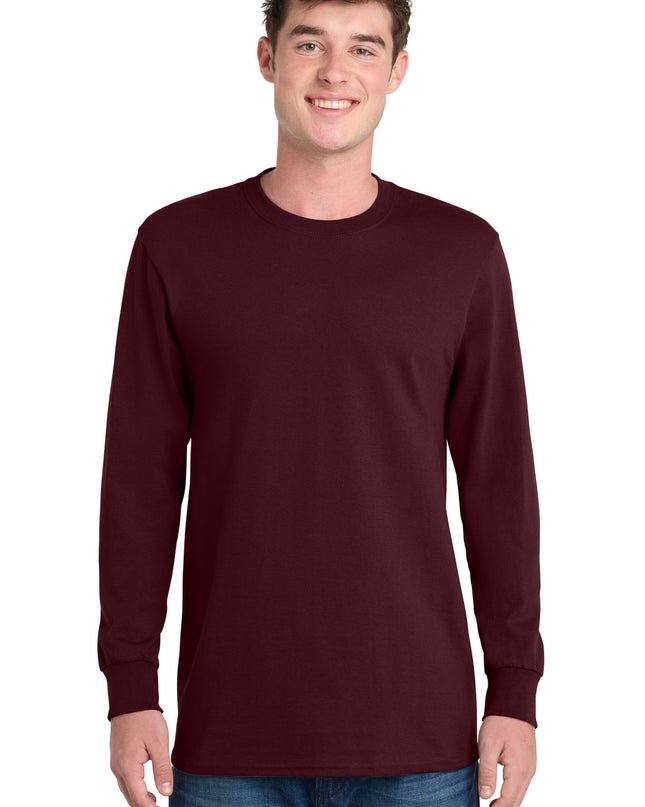 Port & Co Long Sleeve Essential Tee. PC61LS - Athletic Maroon