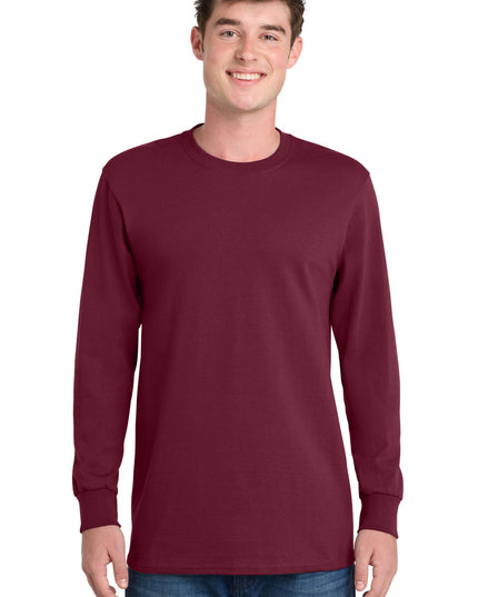 Port & Co Long Sleeve Essential Tee. PC61LS - Cardinal