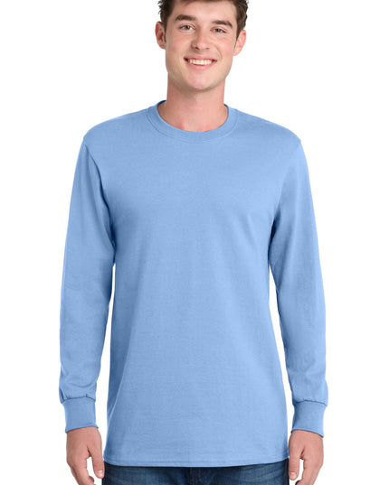 Port & Co Long Sleeve Essential Tee. PC61LS - Light Blue
