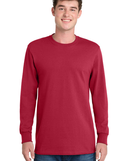 Port & Co Long Sleeve Essential Tee. PC61LS - Red