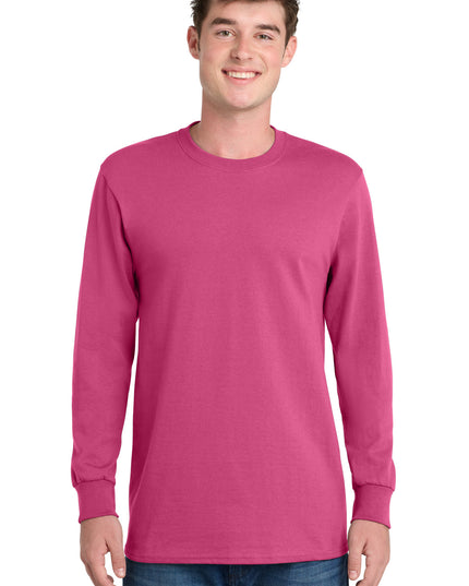 Port & Co Long Sleeve Essential Tee. PC61LS - Sangria