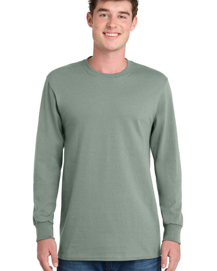 Port & Co Long Sleeve Essential Tee. PC61LS - Stonewashed Green