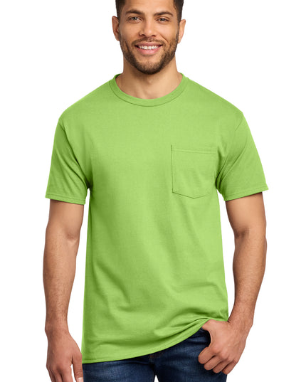 Port & Co Essential Pocket Tee. PC61P - Lime