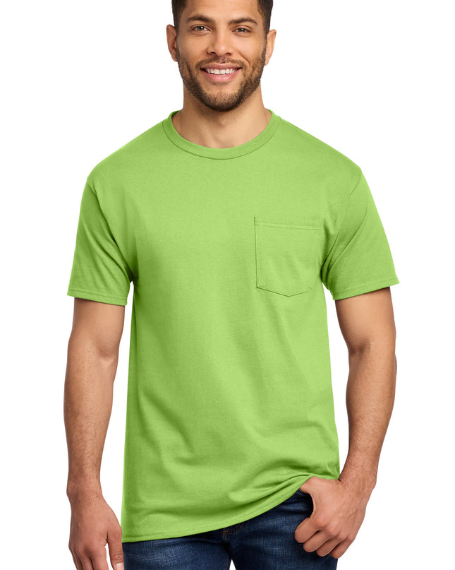 Port & Co Essential Pocket Tee. PC61P - Lime