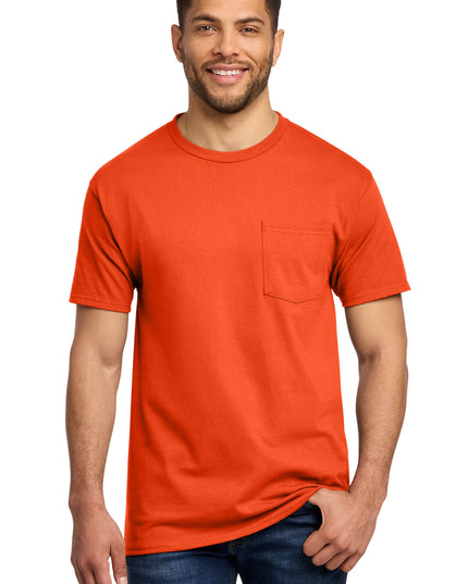 Port & Co Essential Pocket Tee. PC61P - Orange